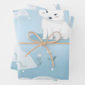 Feuille De Papier Cadeau Kawaii Cute Baby Arctic Foxes (En situation)