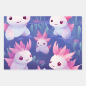 Feuille De Papier Cadeau Kawaii Cute Baby Axolotls (Devant 3)