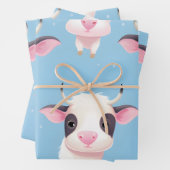 Feuille De Papier Cadeau Kawaii Cute Baby Cows (En situation)