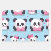 Feuille De Papier Cadeau Kawaii Cute Baby Pandas (Devant 3)