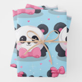 Feuille De Papier Cadeau Kawaii Cute Baby Pandas (En situation)