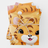 Feuille De Papier Cadeau Kawaii Cute Tiger Cute Cubs (En situation)