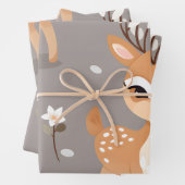 Feuille De Papier Cadeau Kawaii mignonne cerf de bébé (En situation)
