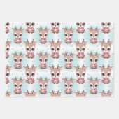 Feuille De Papier Cadeau Kawaii reindeer, Bobo rainbow Christmas (Devant)