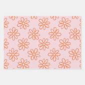 Feuille De Papier Cadeau Kawaii Rétro Rose Marguerite (Devant)