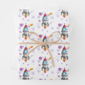 Feuille De Papier Cadeau Kids Rocket Ship Space Travel (En situation)