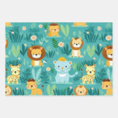 Feuille De Papier Cadeau Kids Wildlife Safari    (Devant 2)