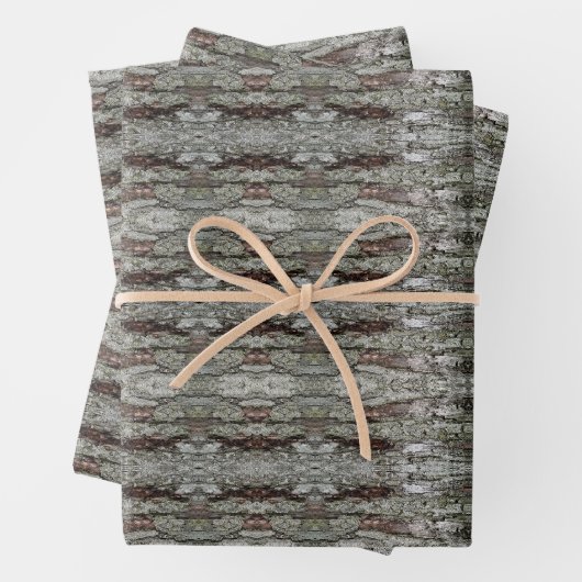 Feuille De Papier Cadeau Kingdom Tree Bark Patterned (En situation)