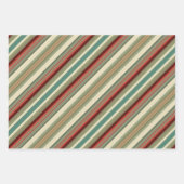 Feuille De Papier Cadeau Kitschy Santa and Ornaments Complimentary Stripes (Devant)