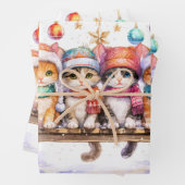 Feuille De Papier Cadeau Kittens Celebrating Christmas, cuddly and cute, (En situation)