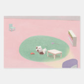 Feuille De Papier Cadeau Kitty détendu dans le salon (Devant)