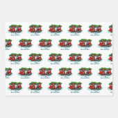 Feuille De Papier Cadeau Kitty et chiot, Happy XMas (Devant 3)