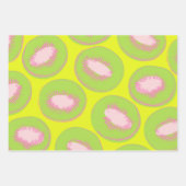 Feuille De Papier Cadeau Kiwi Pop Art Fruit Motif en Chartreuse et rose (Devant 2)