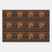 Feuille De Papier Cadeau Kokopelli Sun Southwest Rustic Brown (Devant 3)