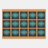 Feuille De Papier Cadeau Kokopelli Sun Sud-Ouest Turquoise (Devant 3)