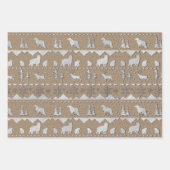 Feuille De Papier Cadeau Kraft Nordic Sweater Animaux d'hiver élevés en arg (Devant 2)