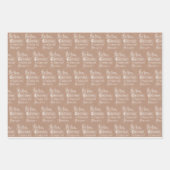 Feuille De Papier Cadeau Kraft rustique avec dessins blancs (Devant 2)