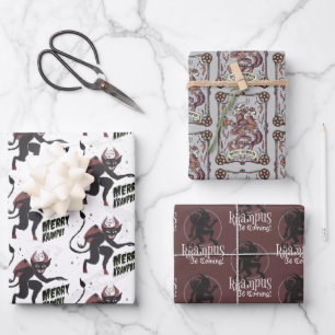 Feuille De Papier Cadeau Krampus 3 Styles Fêtes de Noël