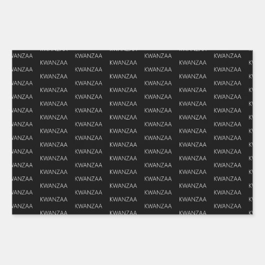 Feuille De Papier Cadeau Kwanzaa noir et blanc moderne (Devant 2)