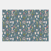 Feuille De Papier Cadeau La Nativité Noël marine (Devant)