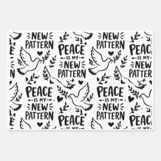 Feuille De Papier Cadeau La paix est mon nouveau motif | Colombe inspirante