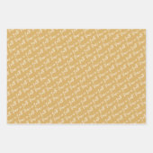 Feuille De Papier Cadeau La paix sur Terre Noël d'or (Devant)