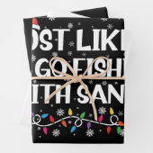 Feuille De Papier Cadeau La Pêche La Plus Probable Avec Père Noël Xmas Pêch (En situation)