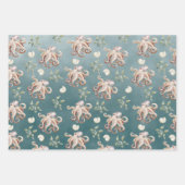 Feuille De Papier Cadeau La Pieuvre Sous Une Mer Profonde Et Verte (Devant 2)