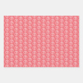 Feuille De Papier Cadeau La Question Blanche Marque Le Motif En Rose (Devant 3)