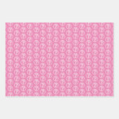 Feuille De Papier Cadeau La Question Blanche Marque Le Motif En Rose (Devant)
