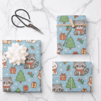 Feuille De Papier Cadeau La Saint-Sylvestre dans la forêt