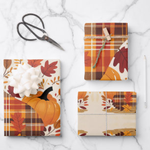 Feuille De Papier Cadeau La Valse de la dinde à carreaux