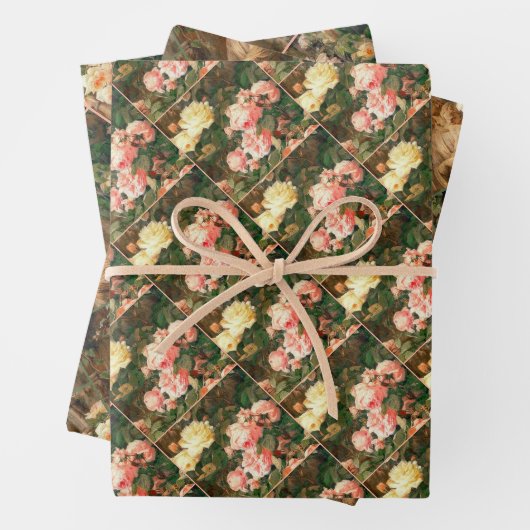 Feuille De Papier Cadeau La Vierge des Roses - Madonna with child (En situation)