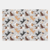 Feuille De Papier Cadeau Labradoodle / Os et pattes Goldendoodle (Devant 3)