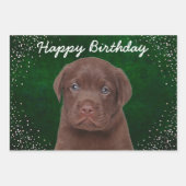 Feuille De Papier Cadeau Labrador chocolat (Devant 3)