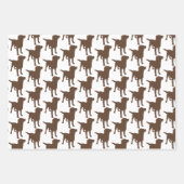 Feuille De Papier Cadeau Labrador Retrievers Black Chocolate Chiens Jaunes (Devant 2)