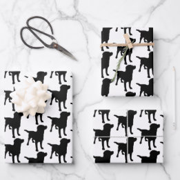 Feuille De Papier Cadeau Labrador Retrivers Black Dog Motif
