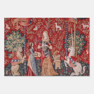 Feuille De Papier Cadeau Lady and Unicorn Medieval Tapestry Smell