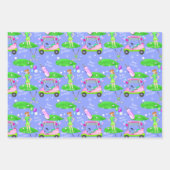 Feuille De Papier Cadeau Lady Golf Thème Joyeux Anniversaire (Devant)