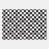 Feuille De Papier Cadeau Ladybirds sur un échiquier (Devant 3)