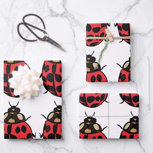 Feuille De Papier Cadeau Ladybug Red Black Insect Ladybug (Recto)
