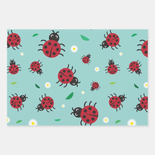 Feuille De Papier Cadeau Ladybugs (Devant)