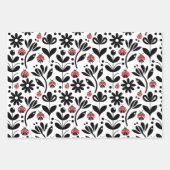 FEUILLE DE PAPIER CADEAU LADYBUGS & FLEURS (Devant)