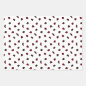 Feuille De Papier Cadeau Ladybugs Motif rose blanc Turquoise (Devant 2)