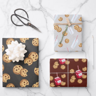 Feuille De Papier Cadeau Lait et biscuits Cookie au chocolat