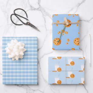 Feuille De Papier Cadeau Lait et cookies