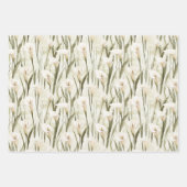 Feuille De Papier Cadeau Lancement de mariage floral lys calla blanc crème (Devant 3)