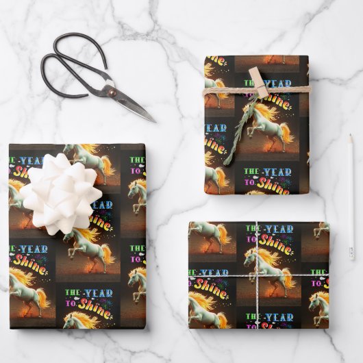 Feuille De Papier Cadeau L'Année pour briller (Recto)