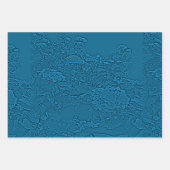 Feuille De Papier Cadeau Lantana Floral Teal Blue Design (Devant)