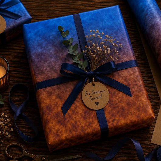 Feuille De Papier Cadeau Lanternes sous les étoiles